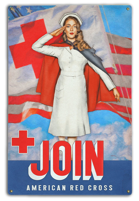 Red Cross Pin-Up Girl Art Rendering - Prints54.com