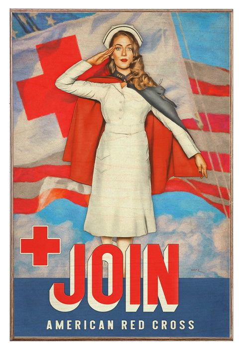 Red Cross Pin-Up Girl Art Rendering - Prints54.com