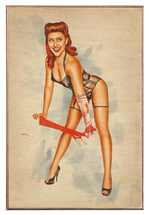 Rockabilly Redhead 1940's Vintage Pin-Up Art Rendering - Prints54.com