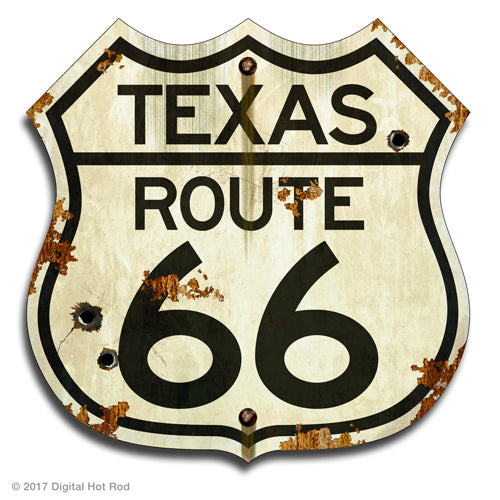 Route 66 - TX Art Rendering - Prints54.com