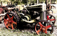 Rusted Tractor Red Wheels Art Rendering - Prints54.com