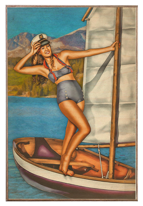 Sailing Sweetie Vintage Pin-Up Girl Art Rendering - Prints54.com