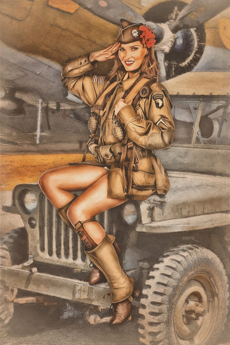 Screaming Eagles Pin-Up Giel Art Rendering - Prints54.com