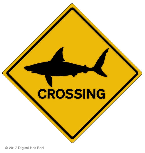 Shark Crossing Beach House Novelty Art Rendering - Prints54.com