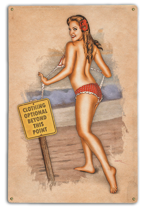 Sizziling Summer Beach Scene Vintage Pin-Up Girl Art Rendering - Prints54.com