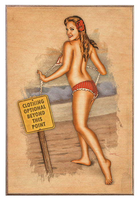 Sizziling Summer Beach Scene Vintage Pin-Up Girl Art Rendering - Prints54.com