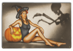 Halloween Witch Spooky Pin-Up Girl Shadows Art Rendering - Prints54.com