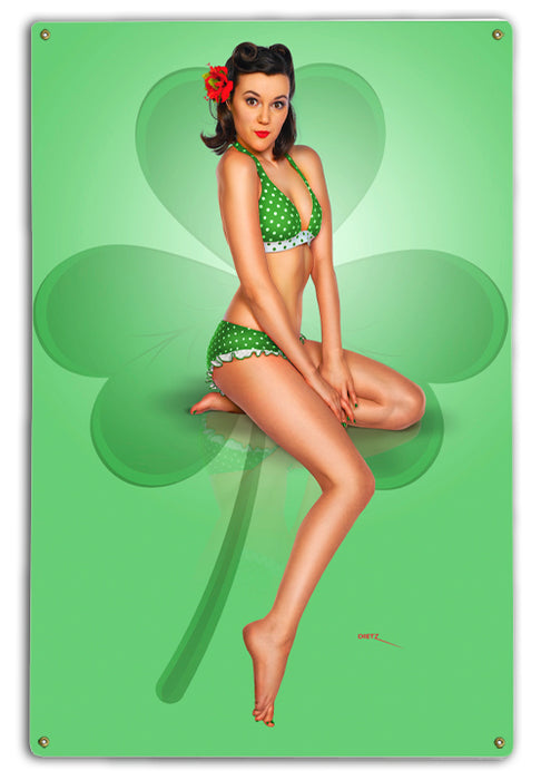 St. Patrick's Day Vintage Pin-Up Girl Art Rendering - Prints54.com