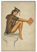 Sultry Scholar College Graduate Pin-Up Girl Art Rendering - Prints54.com