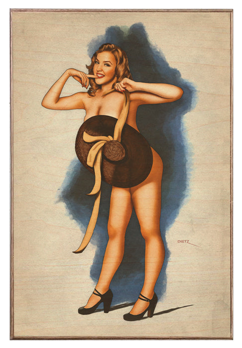 Sunny Day Vintage Pin-Up Girl Art Rendering - Prints54.com