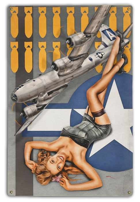 B-29 Superfortress Sweetie Military Pin-Up Girl Art Rendering - Prints54.com