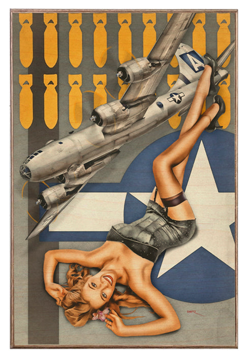 B-29 Superfortress Sweetie Military Pin-Up Girl Art Rendering - Prints54.com