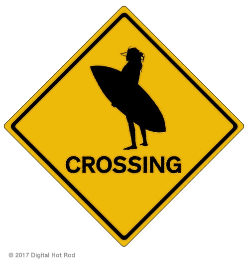 Surfer Chick Crossing Art Rendering - Prints54.com