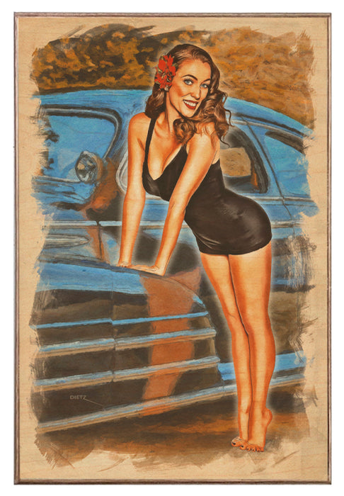 Swimsuit Summer Vintage pin-Up Girl Art Rendering - Prints54.com