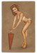 Swimsuit Symmetry Classic Pin-Up Girl Art Rendering - Prints54.com