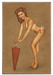 Swimsuit Symmetry Classic Pin-Up Girl Art Rendering - Prints54.com