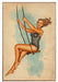 Swinging Away Vintage Pin-Up Girl Art Rendering - Prints54.com