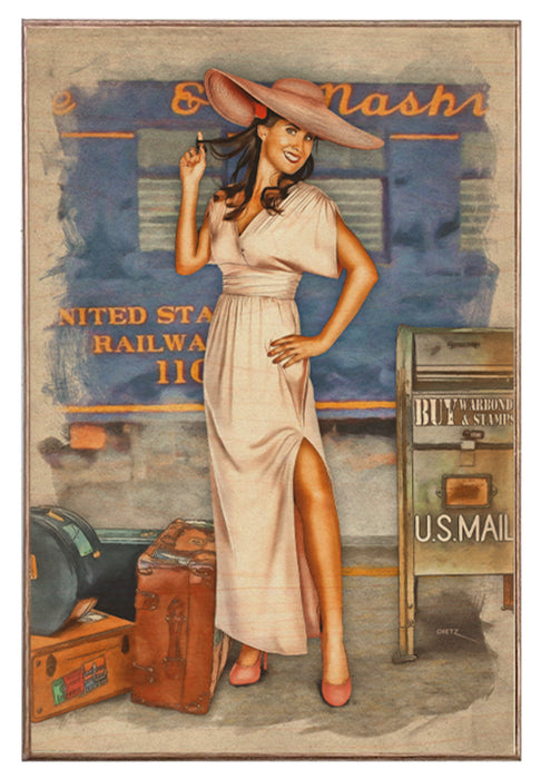 Take the 'A' Train Vintage Pin-Up Girl Art Rendering - Prints54.com