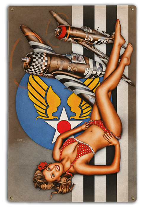 Thunderbolts! Air Force WW2 Vintage Military Pin-Up Art Rendering - Prints54.com