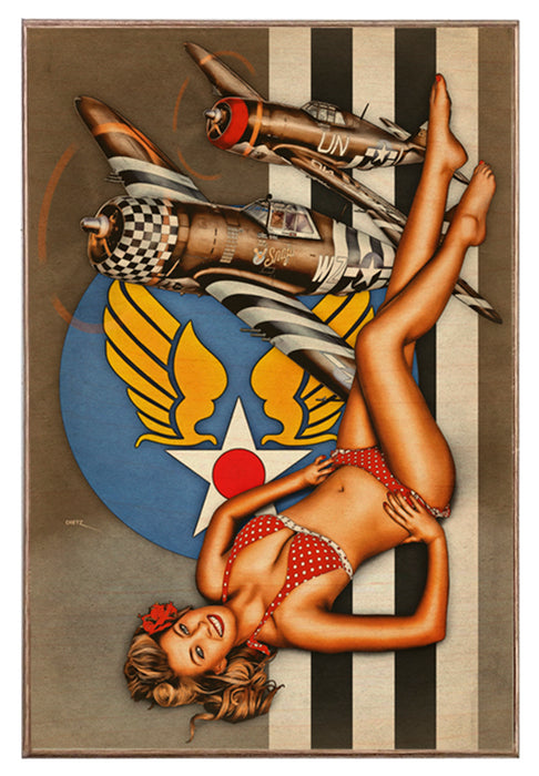 Thunderbolts! Air Force WW2 Vintage Military Pin-Up Art Rendering - Prints54.com