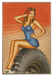 Vintage Pin-Up Girl Truck Tire Beauty Art Rendering - Prints54.com