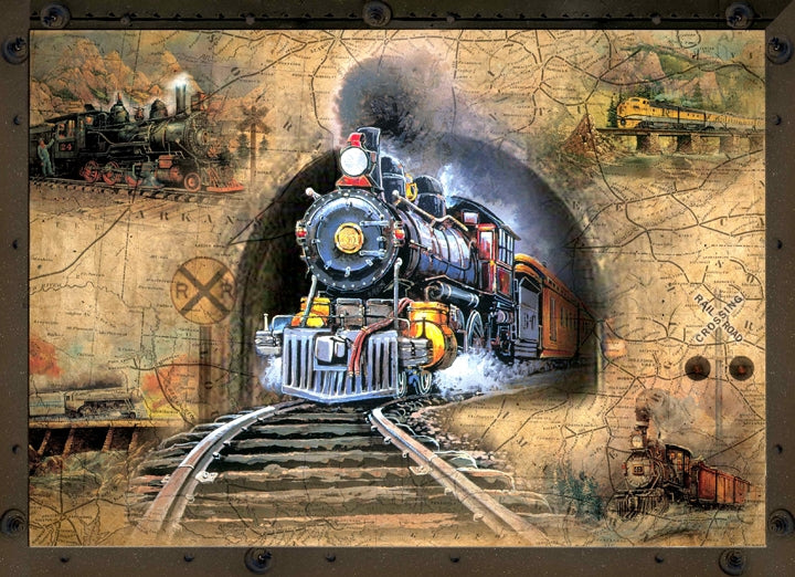 Train Collage Art Rendering - Prints54.com