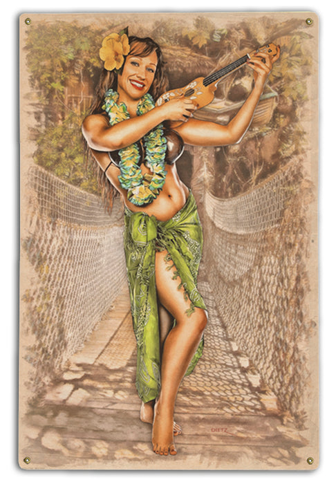 Tropical Delight Pin-Up Girl Art Rendering - Prints54.com