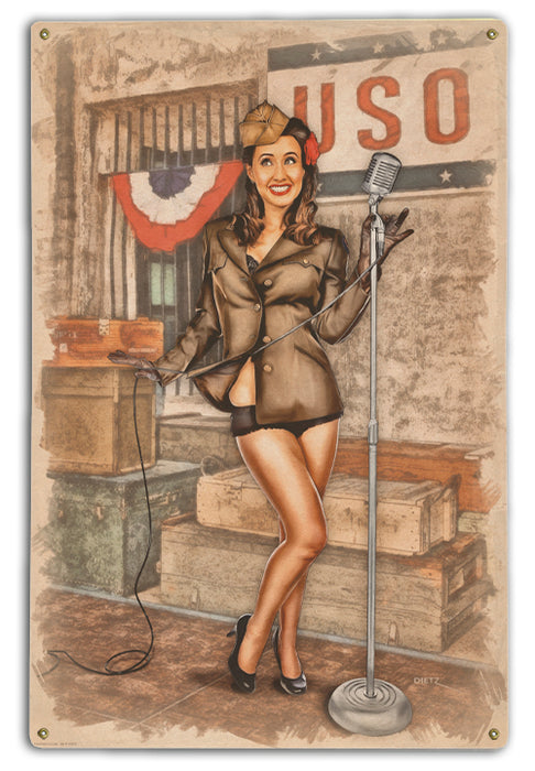 USA Sweetheart USO War Years Military Vintage Pin-Up Girl Art Rendering - Prints54.com