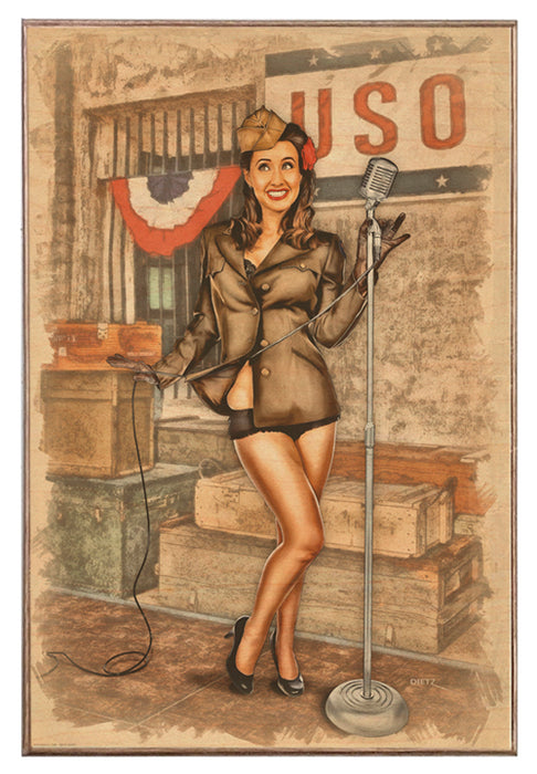 USA Sweetheart USO War Years Military Vintage Pin-Up Girl Art Rendering - Prints54.com