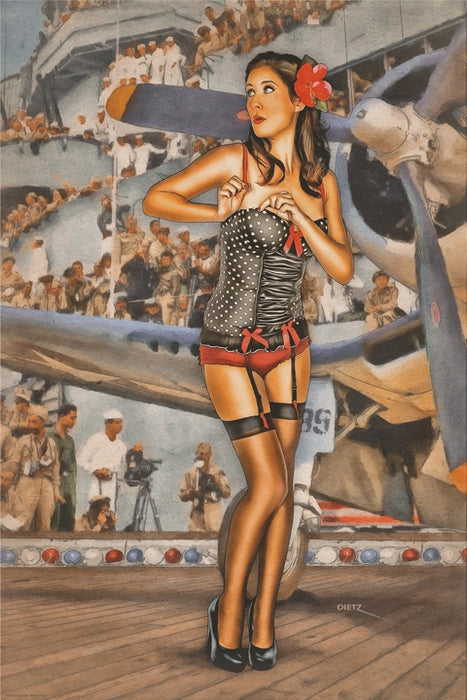 USO Hello Military Pin-Up Girl Art Rendering - Prints54.com