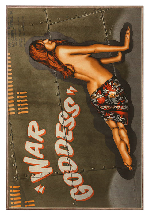 War Goddess WW2 Bomber Nose Art Vintage Pin-Up Girl Art Rendering - Prints54.com