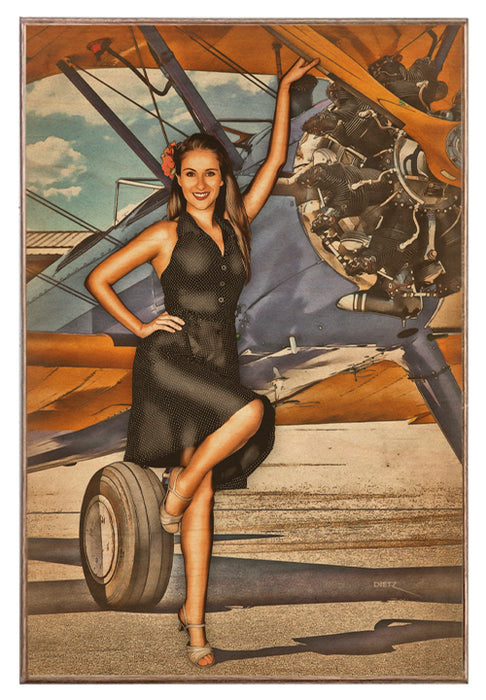 What a Sight Flight Aviation History Pin-Up Girl Art Rendering - Prints54.com