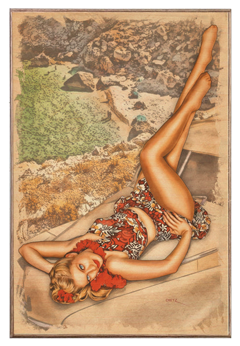 What a View Pin-Up Girl Art Rendering - Prints54.com