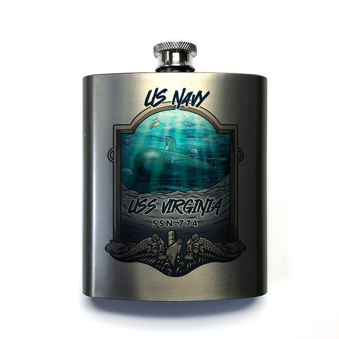 USS Virginia SSN-774 Attack Submarine Military Flask