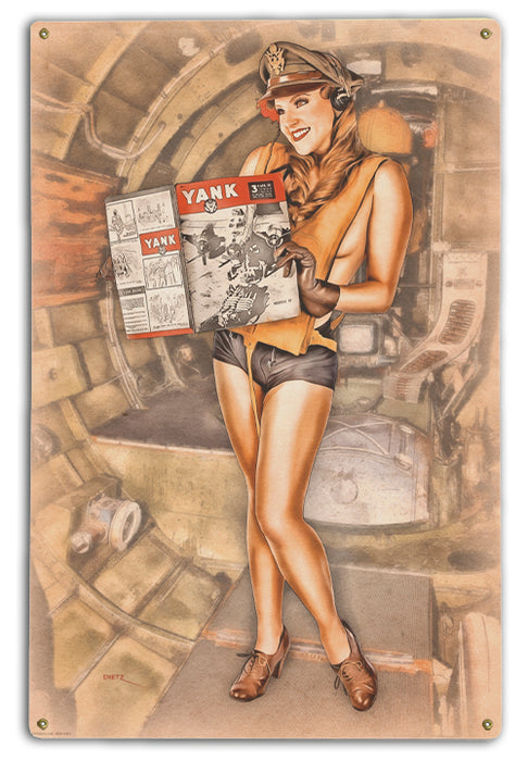 Wartime YANK! Vintage Military Pin-Up Girl Art Rendering - Prints54.com