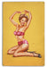 Vintage Pin-Up Girl Bikini Art Rendering - Prints54.com