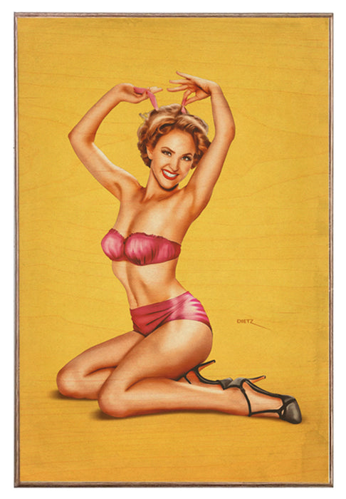 Vintage Pin-Up Girl Bikini Art Rendering - Prints54.com