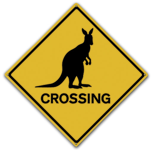 Kangaroo Crossing Art Rendering - Prints54.com