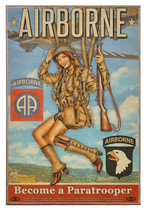 82nd Airborne Division Military Pin-Up Girl Art Rendering - Prints54.com