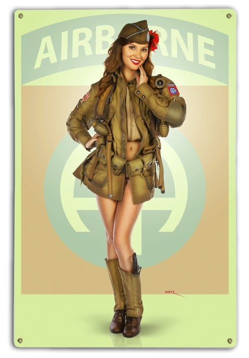 82nd Airborne All The Way Military Pin-Up Girl Art Rendering - Prints54.com