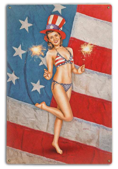 America's Birthday Pin-Up Art Rendering - Prints54.com