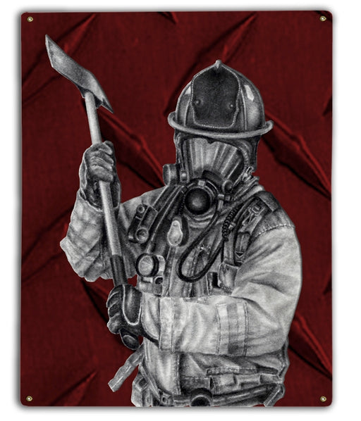 Red Fire Axe Art Rendering - Prints54.com