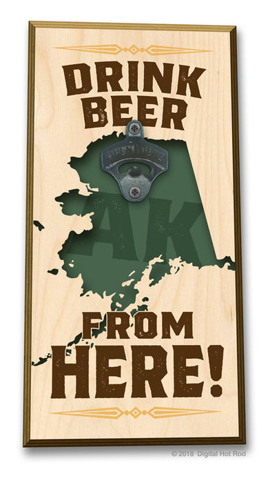 Drink Beer from "Your State" Bottle Opener Art Rendering - Prints54.com