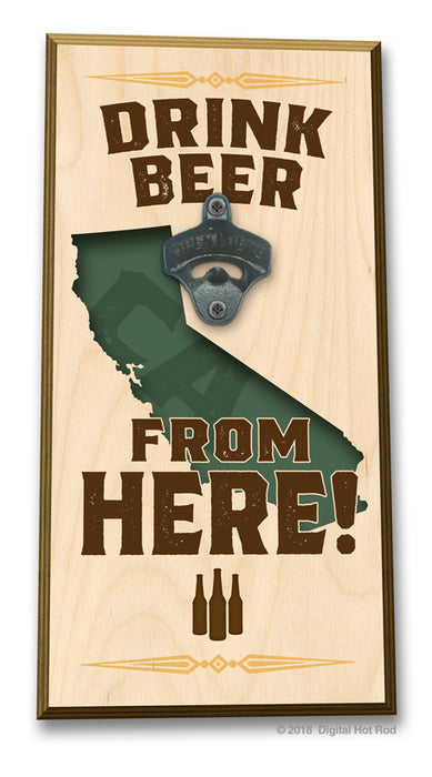 Drink Beer from "Your State" Bottle Opener Art Rendering - Prints54.com