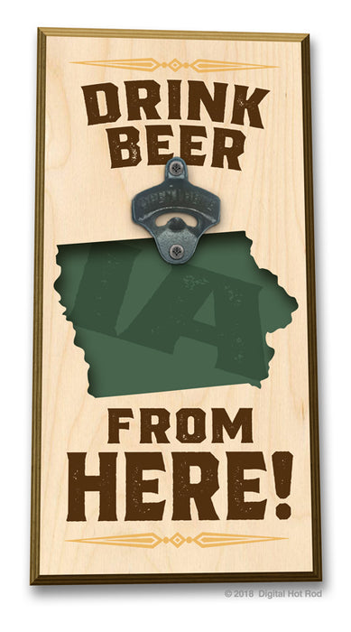 Drink Beer from "Your State" Bottle Opener Art Rendering - Prints54.com