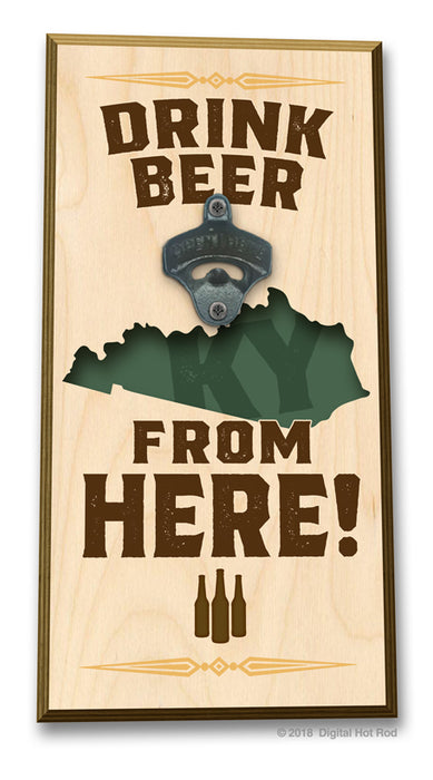 Drink Beer from "Your State" Bottle Opener Art Rendering - Prints54.com