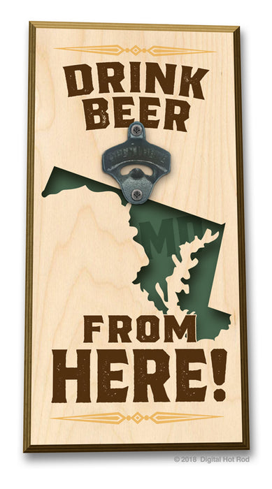 Drink Beer from "Your State" Bottle Opener Art Rendering - Prints54.com