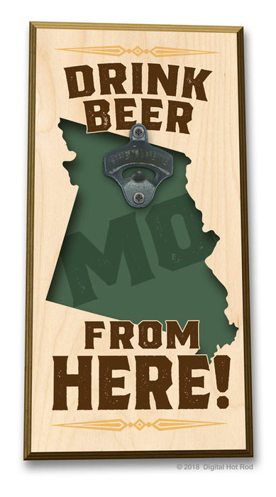 Drink Beer from "Your State" Bottle Opener Art Rendering - Prints54.com