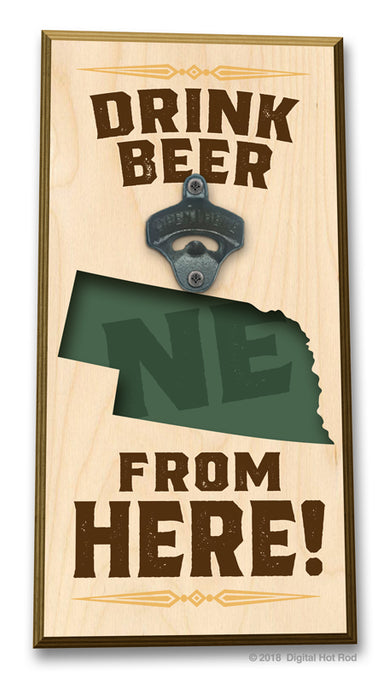 Drink Beer from "Your State" Bottle Opener Art Rendering - Prints54.com