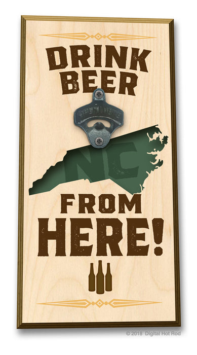 Drink Beer from "Your State" Bottle Opener Art Rendering - Prints54.com